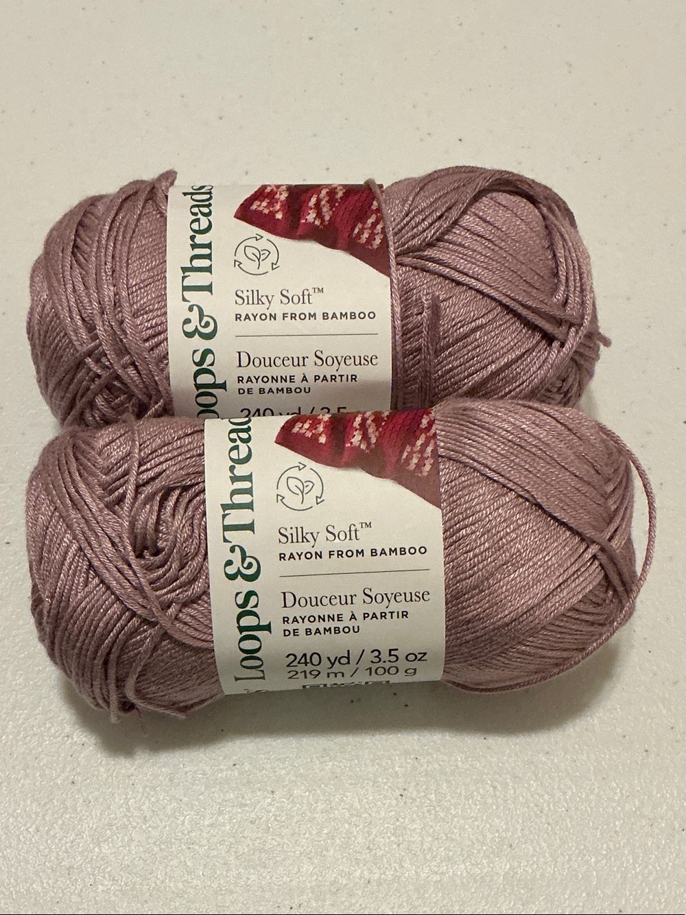 Loops & Threads Silky Soft Bamboo Yarn - Soft Mauve